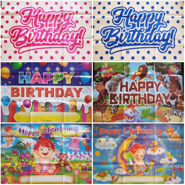 Birthday Christening Safari Wall Tarpaulin Naming Banner | Shopee ...