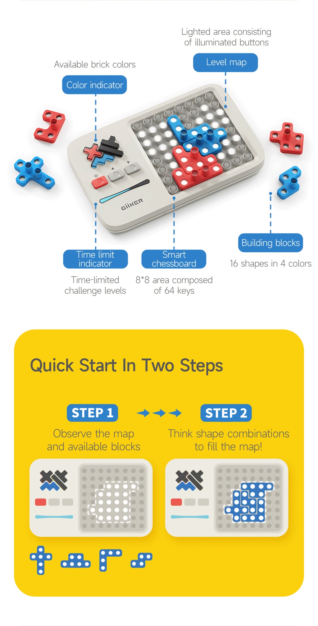 Giiker Smart Super Blocks 1000+ Levelled UP Challenges Logic Exercise