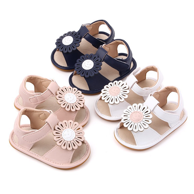 Kimi ๑ Summer Baby Girls Toddler Shoes PU Flower Sandals Infant ...