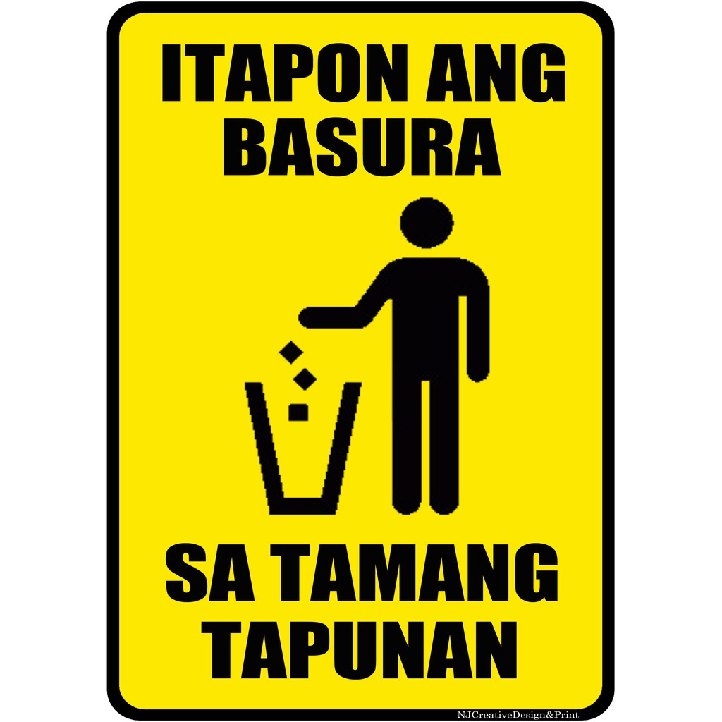 trash bin signage tagalog        <h3 class=