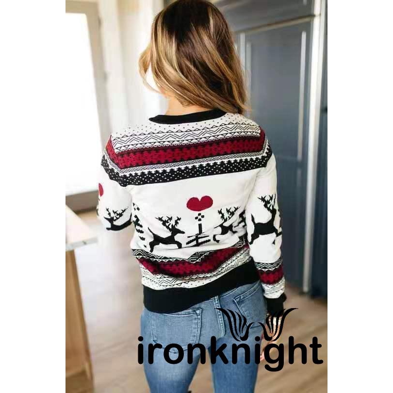 HHoo88 Fall Clothes for Women Casual Christmas Shirts Reindeer Print Long Sleeve Loose Crewneck Pullover Sweatshirt Blouses 