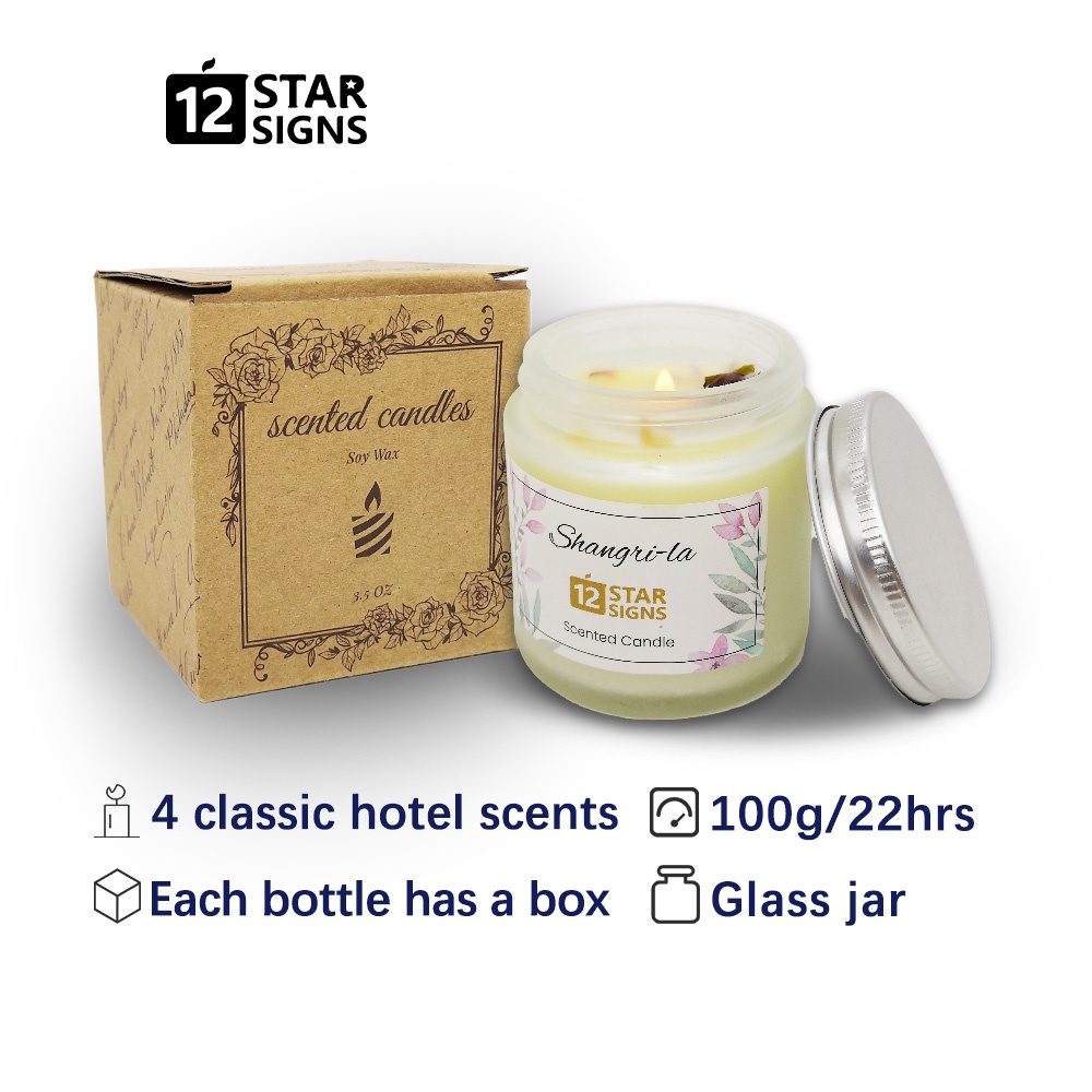 12StarSigns 22hrs Scented Candle Hotel Scents Home Fragrance Souvenir