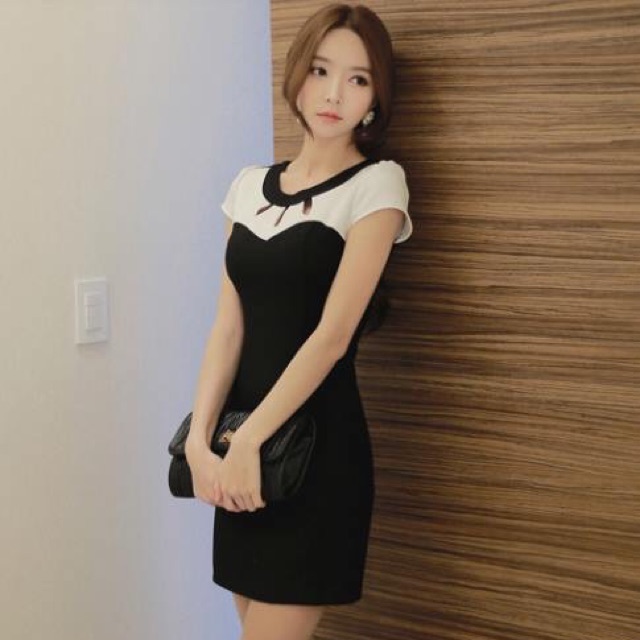 formal black and white dress