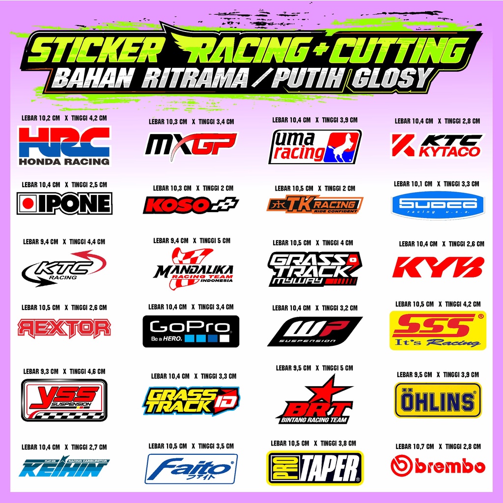 bike sponsor stickers