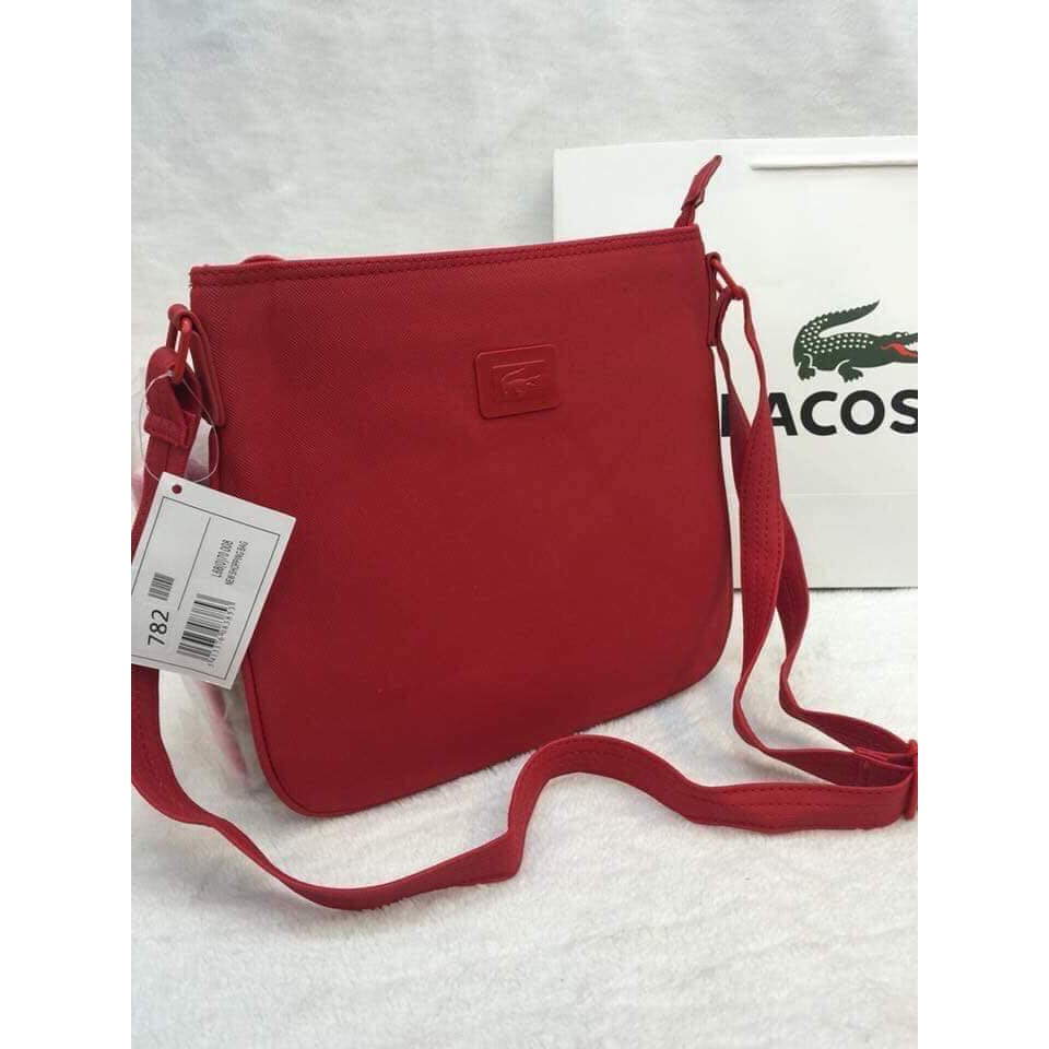 lacoste sling bag red