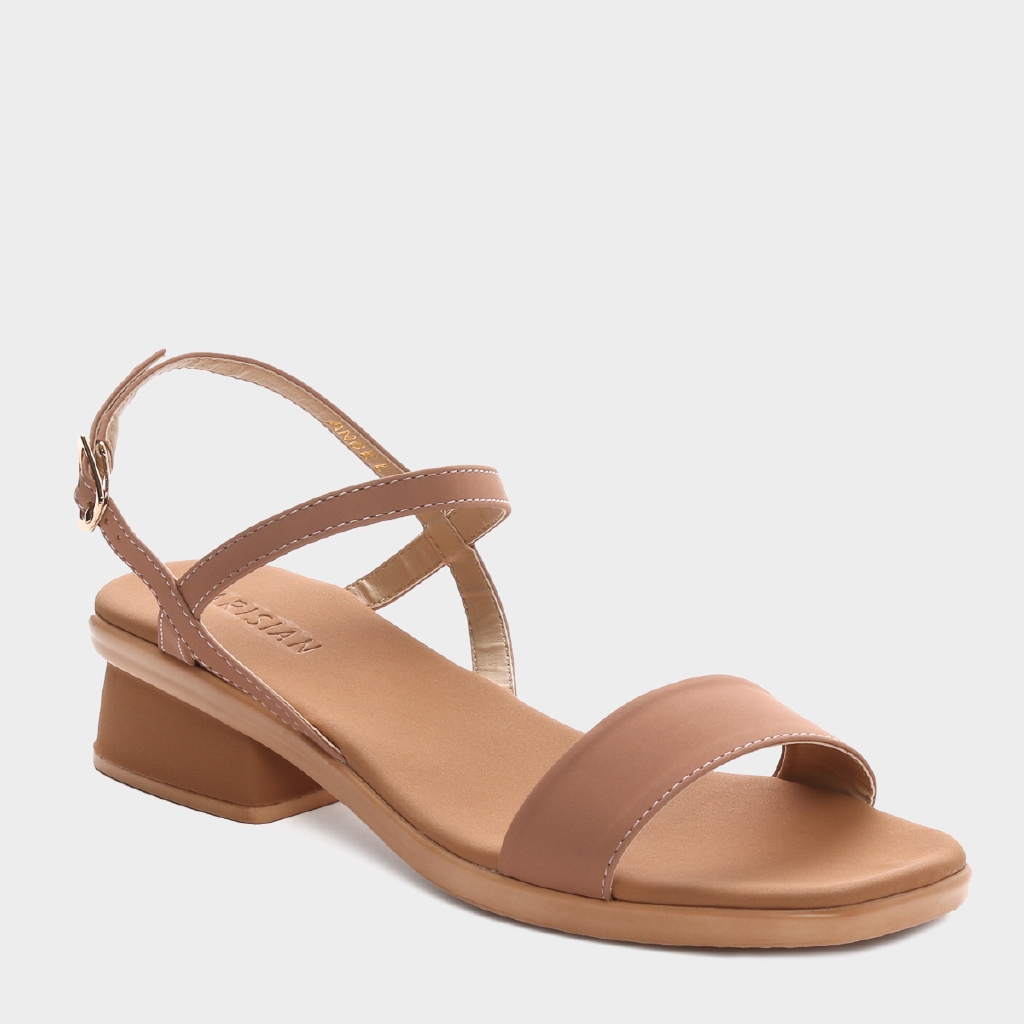 beige chunky heel sandals