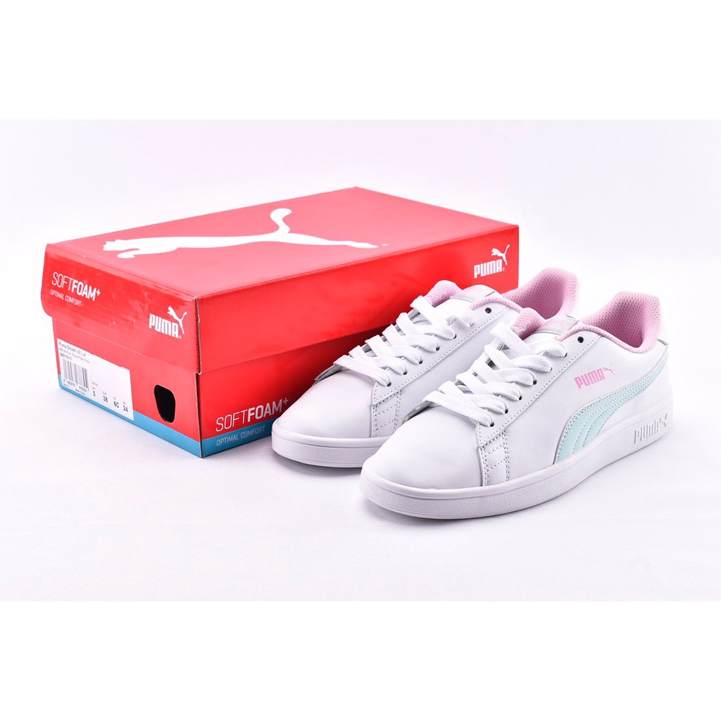 puma shoes pink and white