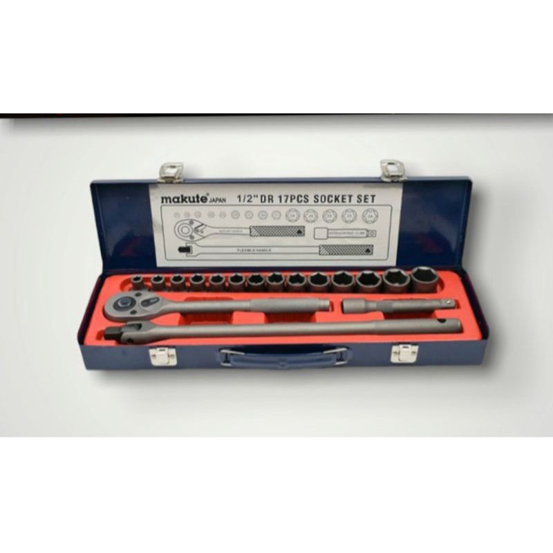17PCS SOCKET WRENCH SET 1/2 DR (8MM24MM) 6POINT ORIGINAL MAKUTE JAPAN