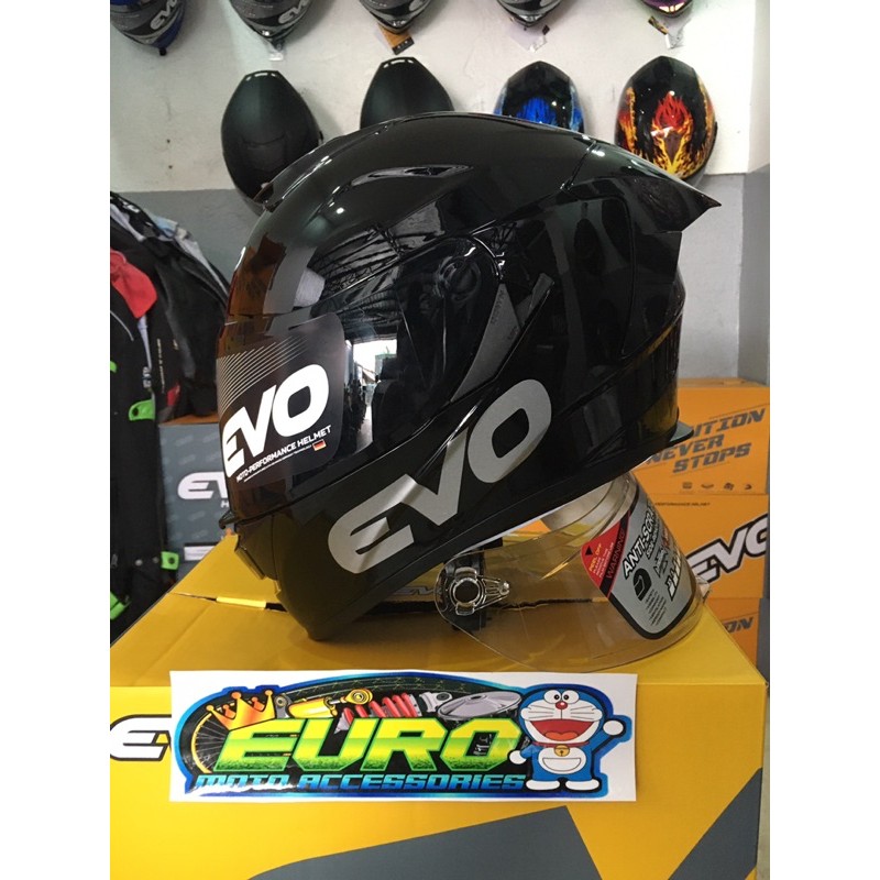 Glossy Black Gt Pro Evo Helmet Dualvisor Fullface Shopee Philippines
