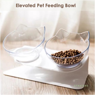 OFNATURE Acrylic Pet Bowl Cat Bowl Dog Bowl 2 in 1 Food Bowl Set Puppy Kitty Food Bowls Water
