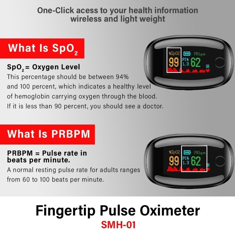 Finger Oximeter Fingertip Pulse SMH-01 Oxymeter Medical Equipment Heart ...