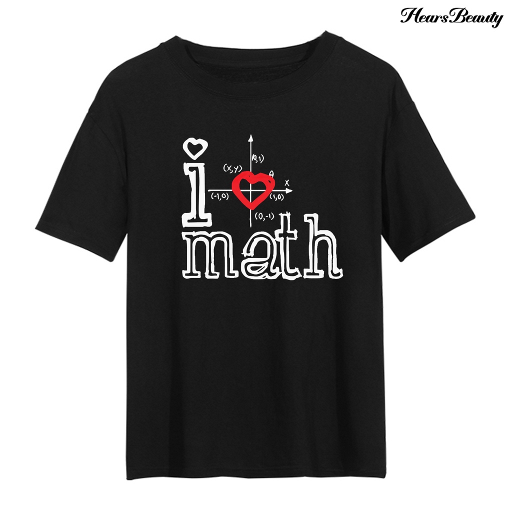 HB Women T-shirt Anti-deform Fine Workmanship Polyester I Love Math ...