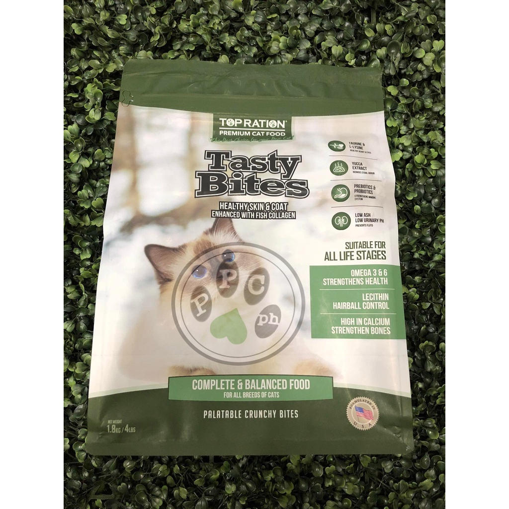Top Ration Tasty Bites Healthy Skin and Coat Cat Food 1.8kgs Original ...