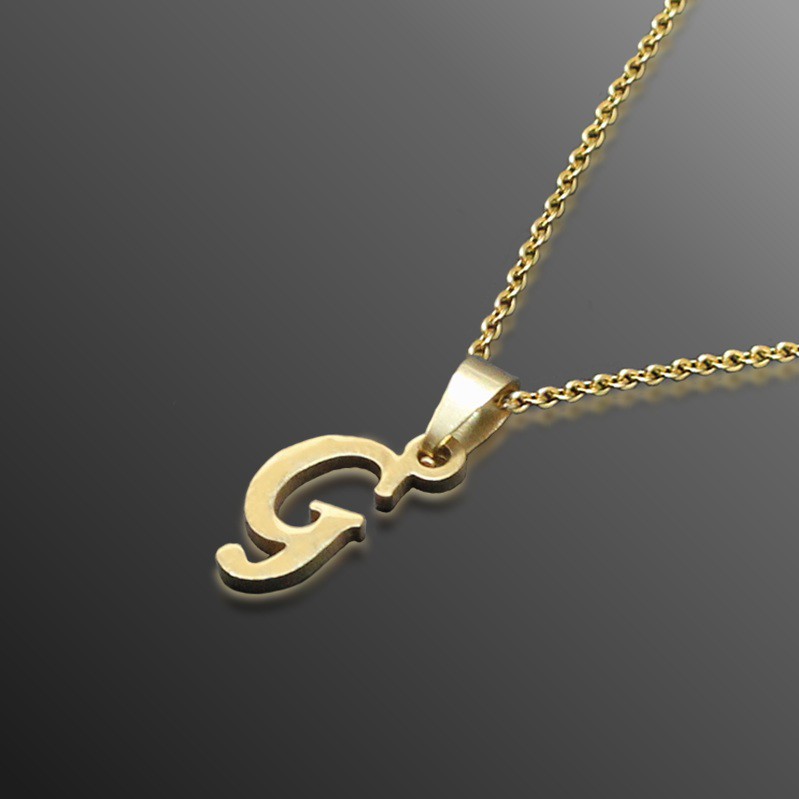 Stainless Steel Gold Stylish Font Initial Letter G Necklace Shopee Philippines