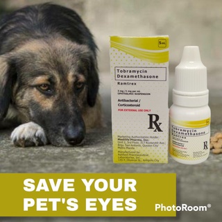 ❡℗✳Ramtrex Tobramycin + Dexamethasone Eye Drops For Pets  Dogs Cats Birds