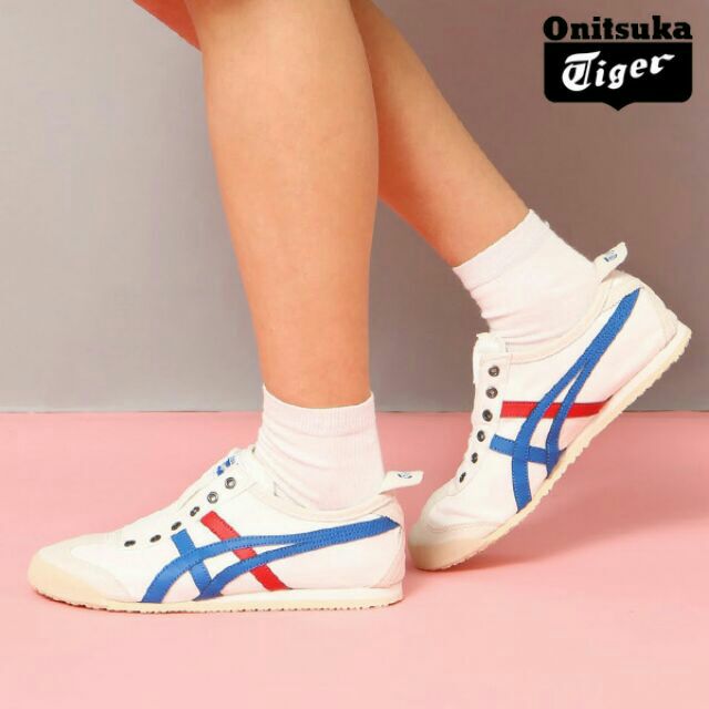 onitsuka white blue red