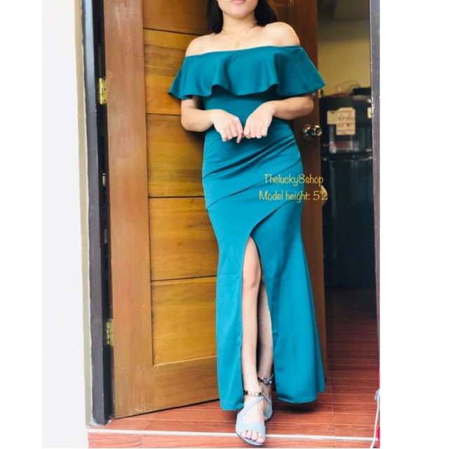 off shoulder gown for ninang