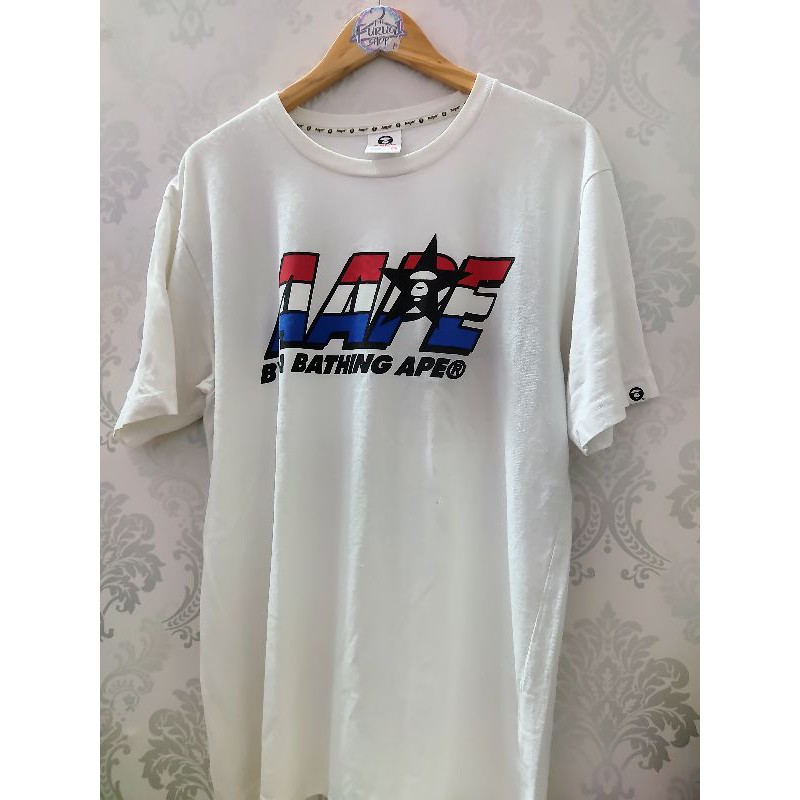 pe By A Bathing Ape Big Logo White Tshirt Xl Shopee Philippines