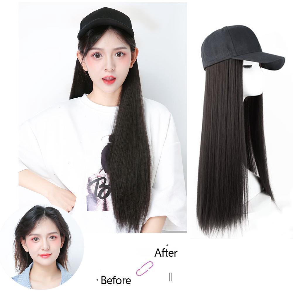 Long Straight Wig Cap Long Hair Baseball Cap Ball Caps Casual Hat