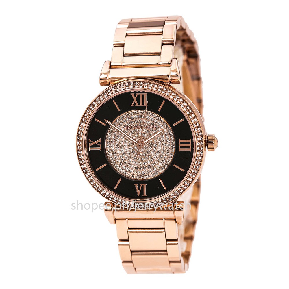 michael kors watch black rose gold