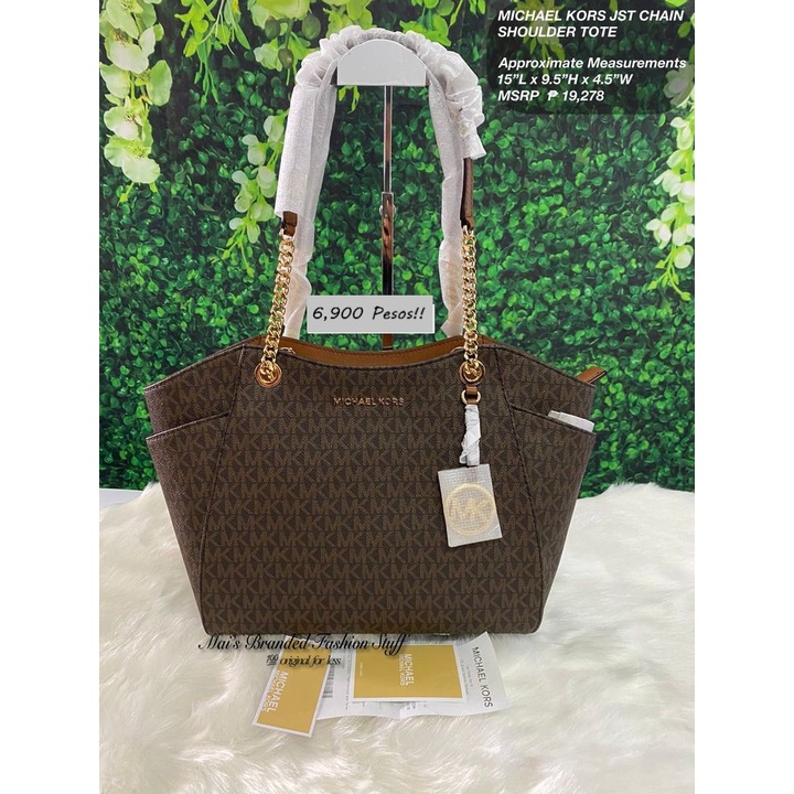 Michael Kors Jet Set Travel Large Chain Shoulder Tote-Brown | Shopee  Philippines