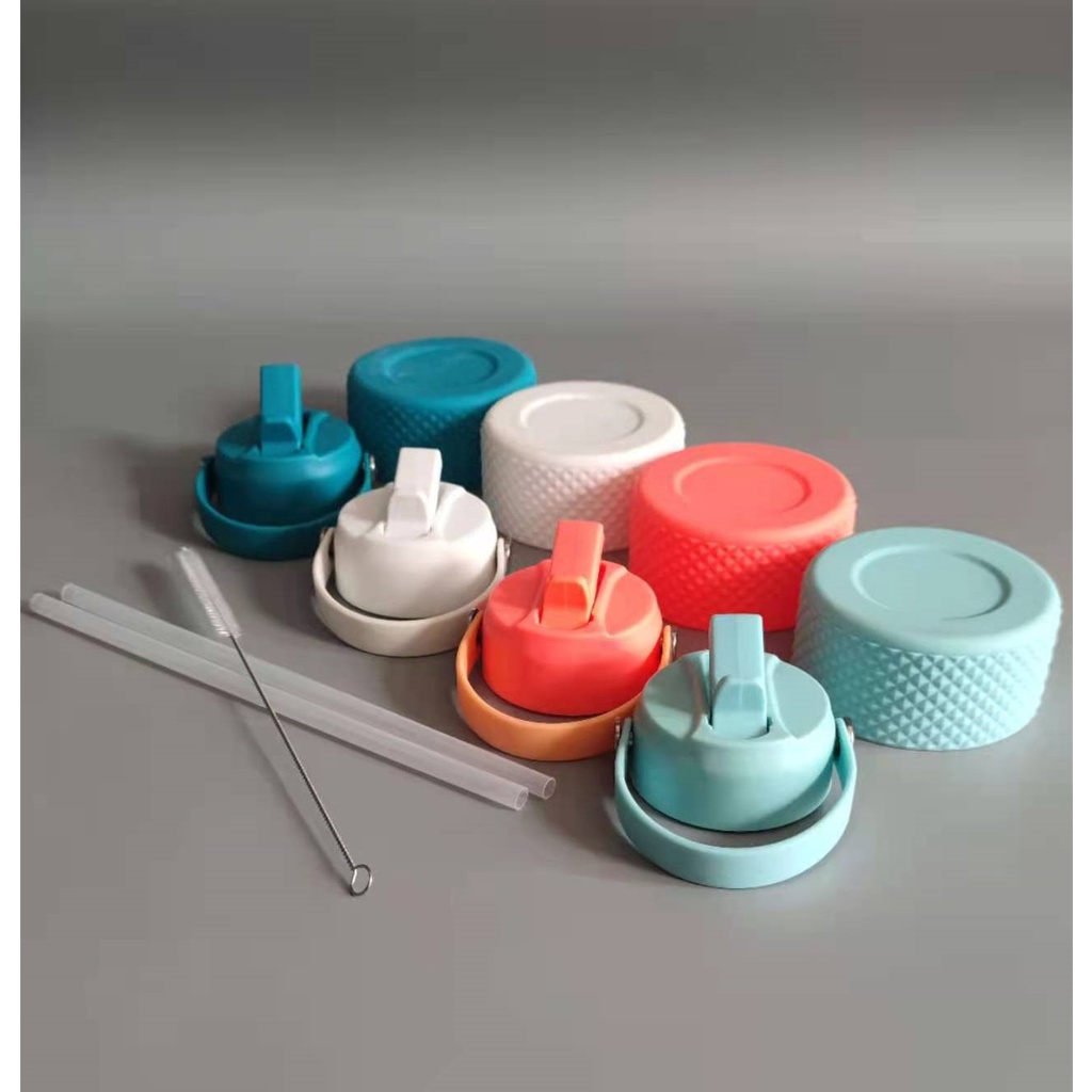 (1set) HydroFlask/Aquaflask Diamond Graphic Silicone Boot and Colorful Handle Straw Lid Set