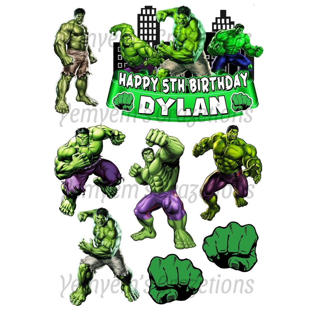 INCREDIBLE HULK CAKE & CUPCAKE TOPPERS #1 | Shopee Philippines