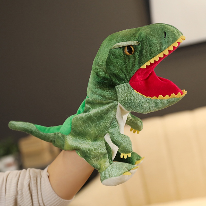 Simulation Dinosaur Hand Puppet Dinosaur Plush Toy Triceratops Children ...