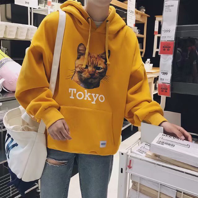 yellow hooded t shirt