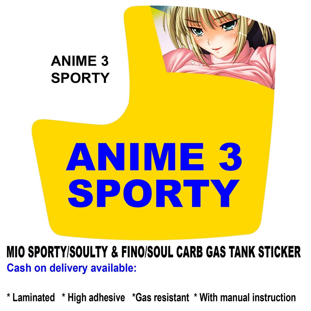MIO SPORTY GAS TANK STICKER ANIME ej cycle Shopee Philippines