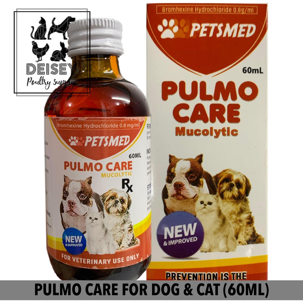 Pulmo Care Petsmed for bronchitis, pneumonia and kennel cough of DOG and CAT (60ml) Shopee