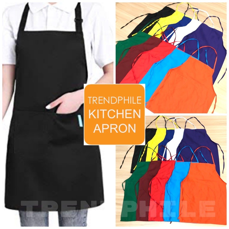 Kitchen apron plain color cotton Shopee Philippines
