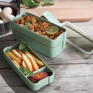 3 Layers 900ml Lunch Box Bento Food Container Eco-Friendly Wheat Straw Material Microwavable Dinnerware Lunchbox Kitchen Tools #2