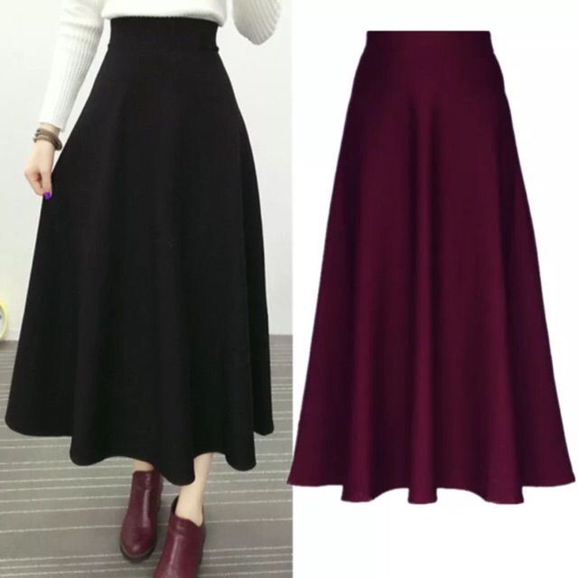 Korean Maxi Skirt Plain Long Swing Skirt Casual Skirt Summer Beach Wear  Office Wear Skirt | Shopee Philippines