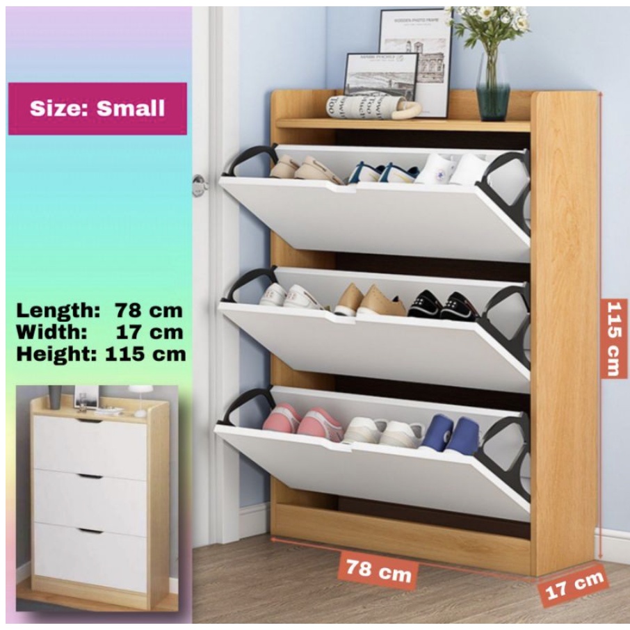 Nordic Flip Shoe Cabinet/Family Storage Shoe Cabinet/Shoe Rack | Shopee ...