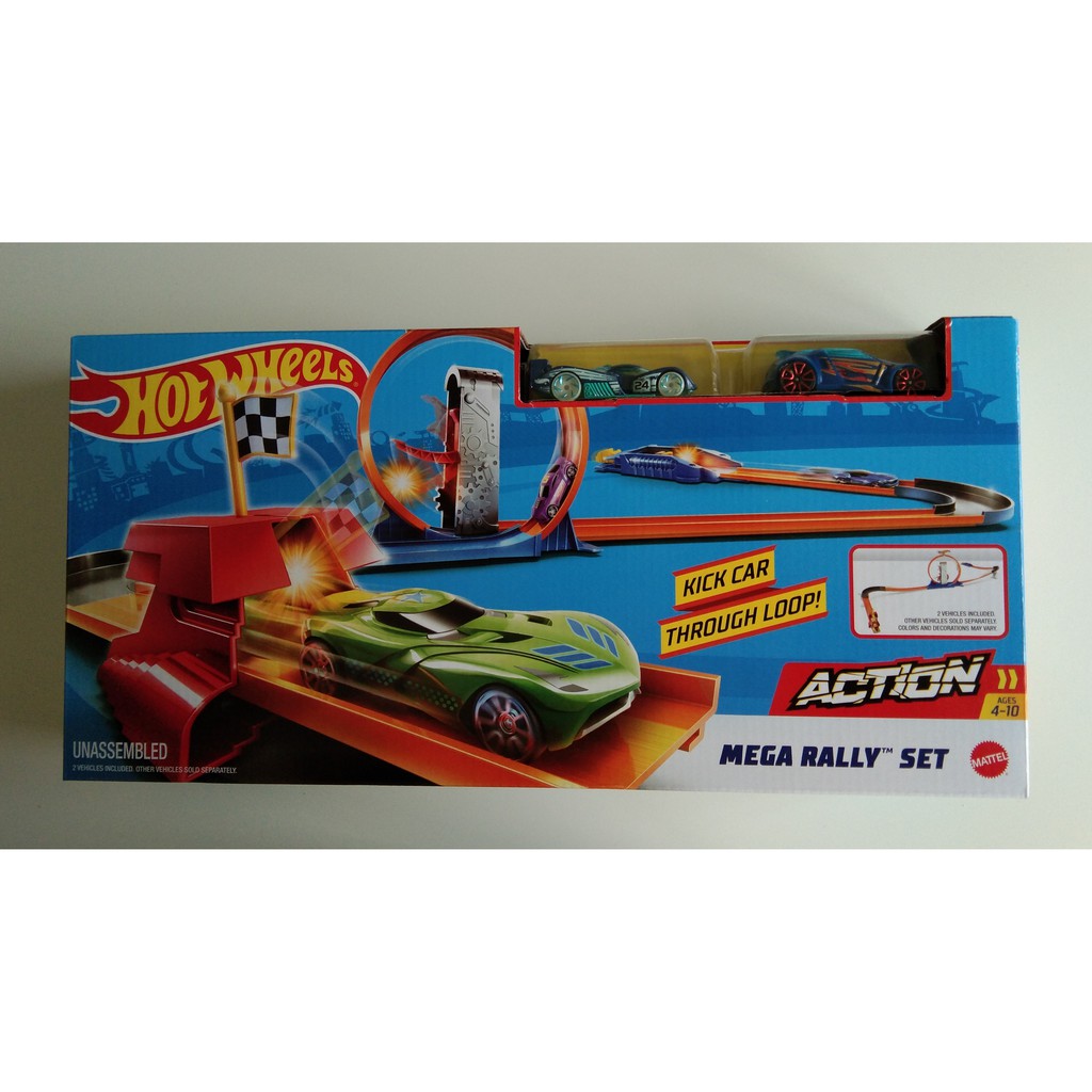 SALE! HotWheels Play Set Mega Rally Action Set with 2 Cars Hot Wheels