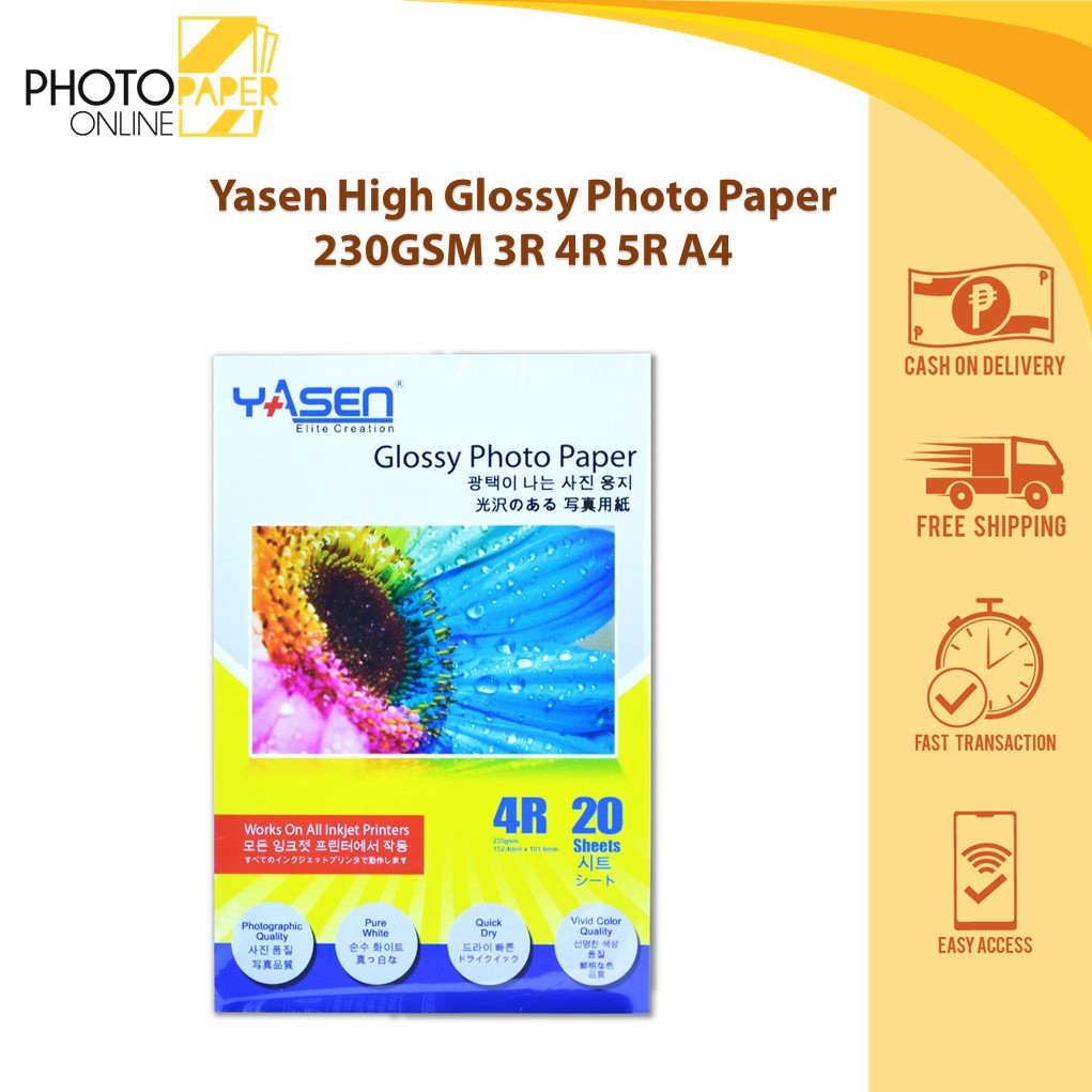 yasen-glossy-photo-paper-230gsm-3r-4r-5r-a4-20-sheets-shopee