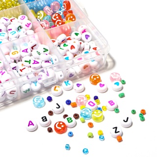 28 Grid Paint Acrylic Letter Beads Set Diy Bracelet Necklace Beads Educational Toys #3