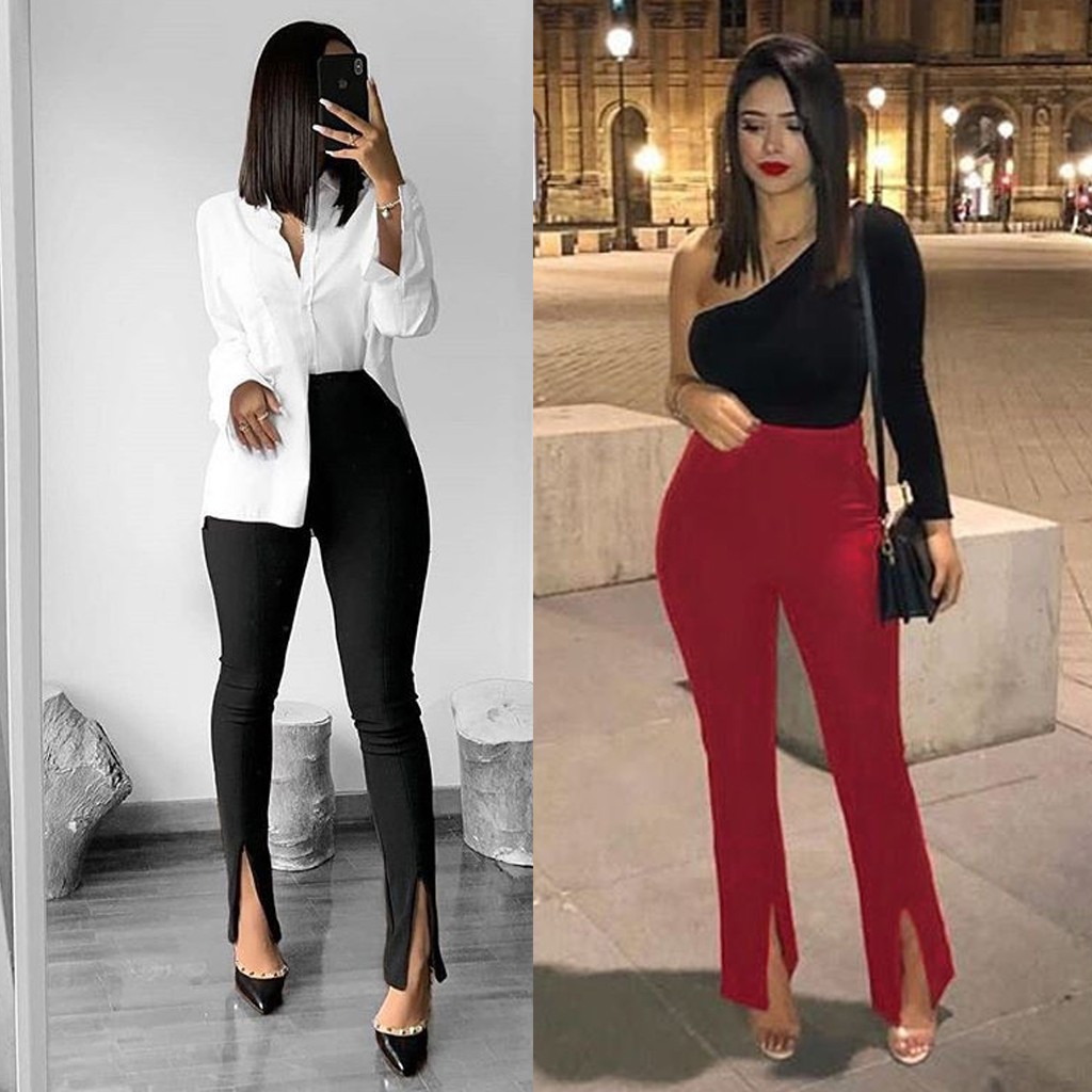 high waisted split pants