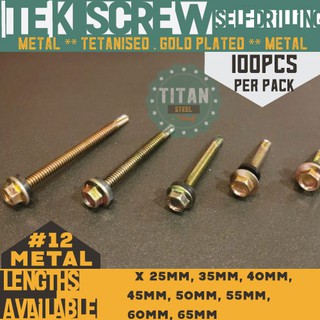 100pcs - #12 Tekscrew / Tek Screw for METAL (Self Drilling) | Shopee ...