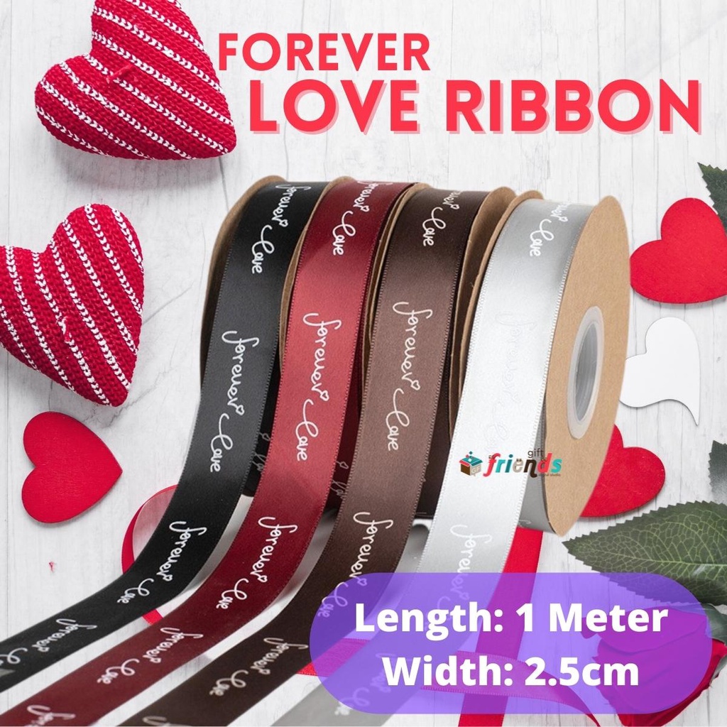 GFriends Forever Love 1 Meter x 2.5cm Satin Ribbon Flower Bouquet
