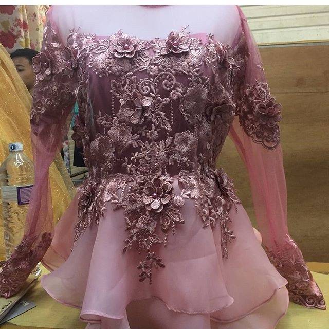 3d Embroidery Tile Dress Modern Kebaya Kebaya Graduation Kebaya Tunangan Shopee Philippines