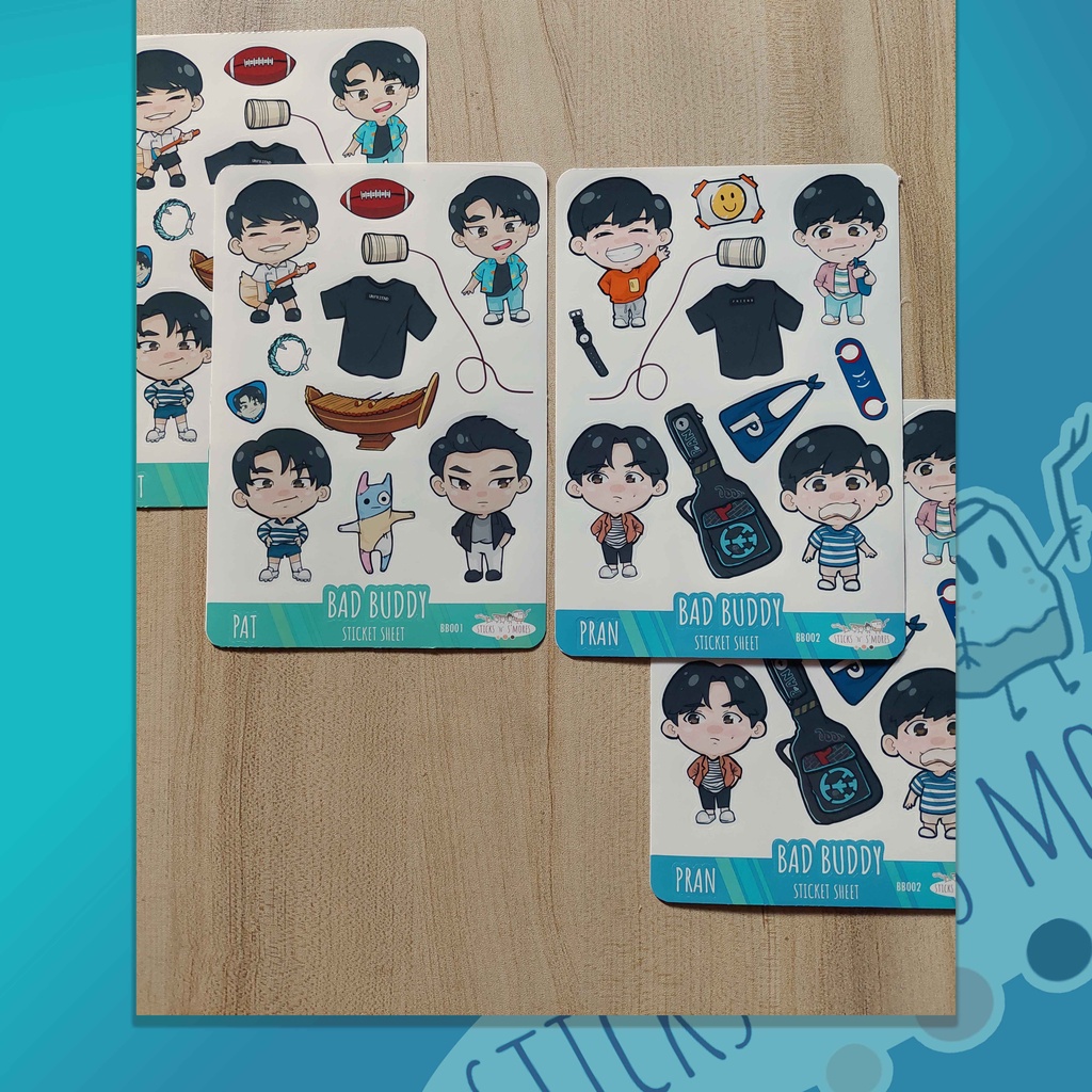 BAD BUDDY sticker sheet 11.5 x 16.5 cm PAT/PRAN/INKPA 1 pc Shopee