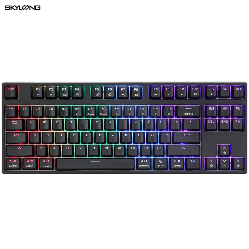 SKYLOONG GK87 ABS 87 Keys Mechanical Gaming Keyboard Optics Hot Swap ...