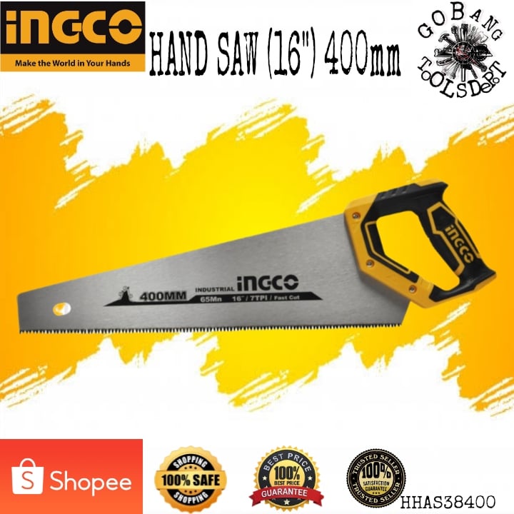 INGCO Hand Saw 16" 400mm HHAS38400 Shopee Philippines