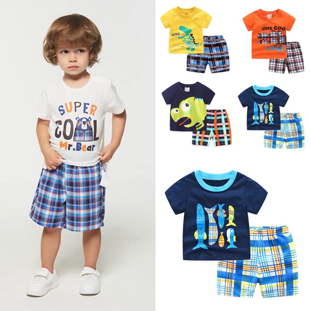 Baby Corp Boys Fashion Set Terno Tshirt Shorts Kids Clothes | Shopee ...