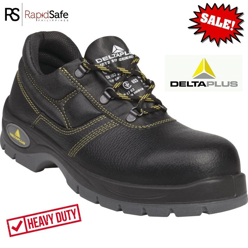 Safety Shoes Deltaplus Jet S1P Black Low Cut Steel Toe Heavy Duty