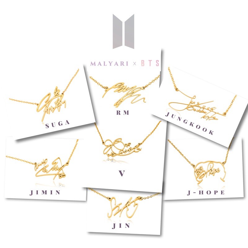 BTS Signature Necklaces by MALYARI (with FREE box) | Shopee Philippines