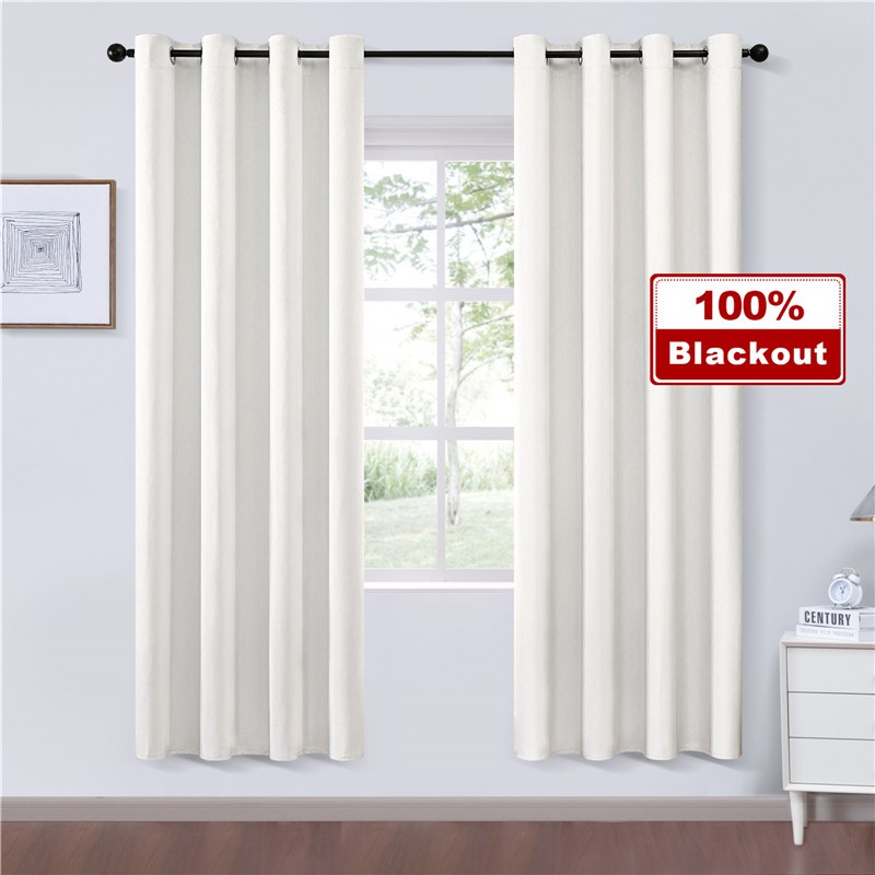 Modern Minimalist Pure White Blackout Curtains For Living Room Bedroom 100 Shading Window Curtain Drapes Shopee Philippines