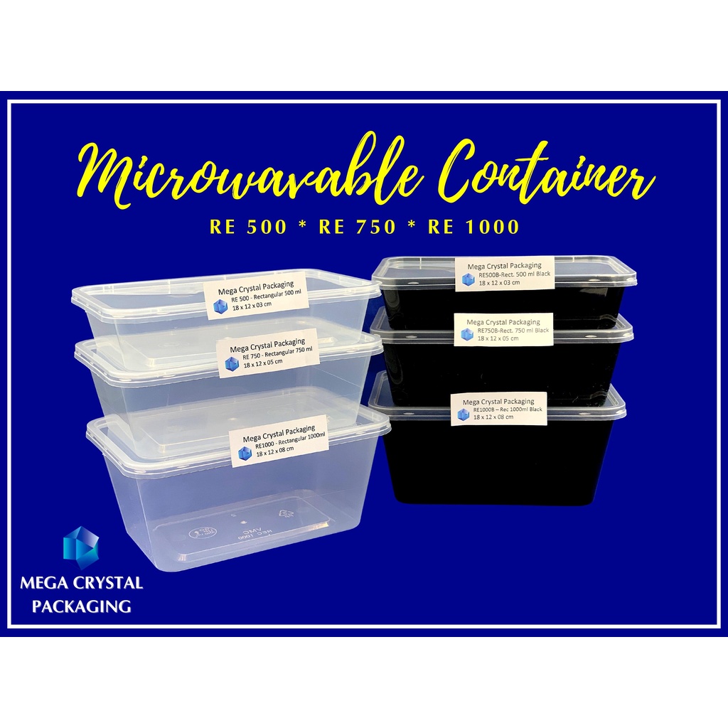 Microwavable Container Re 1000 Rectangular 1000 Ml 10 Pcs Per Pack Clear Shopee Philippines